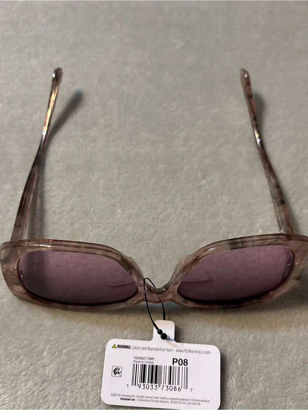 Foster Grant Marble Square Fashion Sunglasses 10269827.FWM, Women’s, P08 Premium